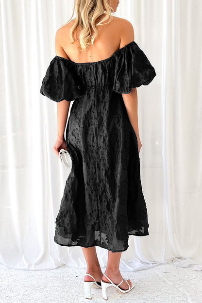 Sweet Elegant Solid Fold Off the Shoulder A Line Dresses