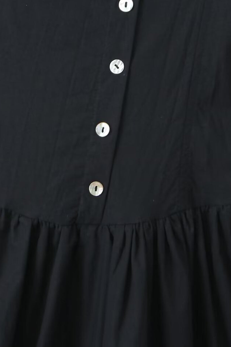 Sexy Vacation Solid Buckle Fold Square Collar Waist Skirt Dresses