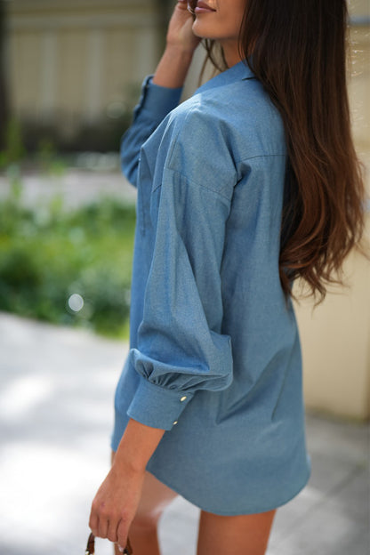 Casual Daily Buttons Turndown Collar Blouses