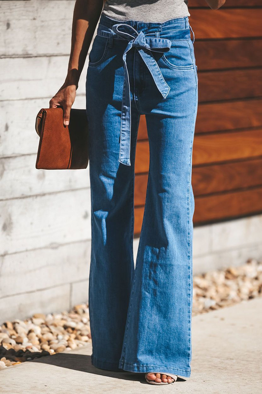 Street Plain With Belt Boot Cut Bottoms